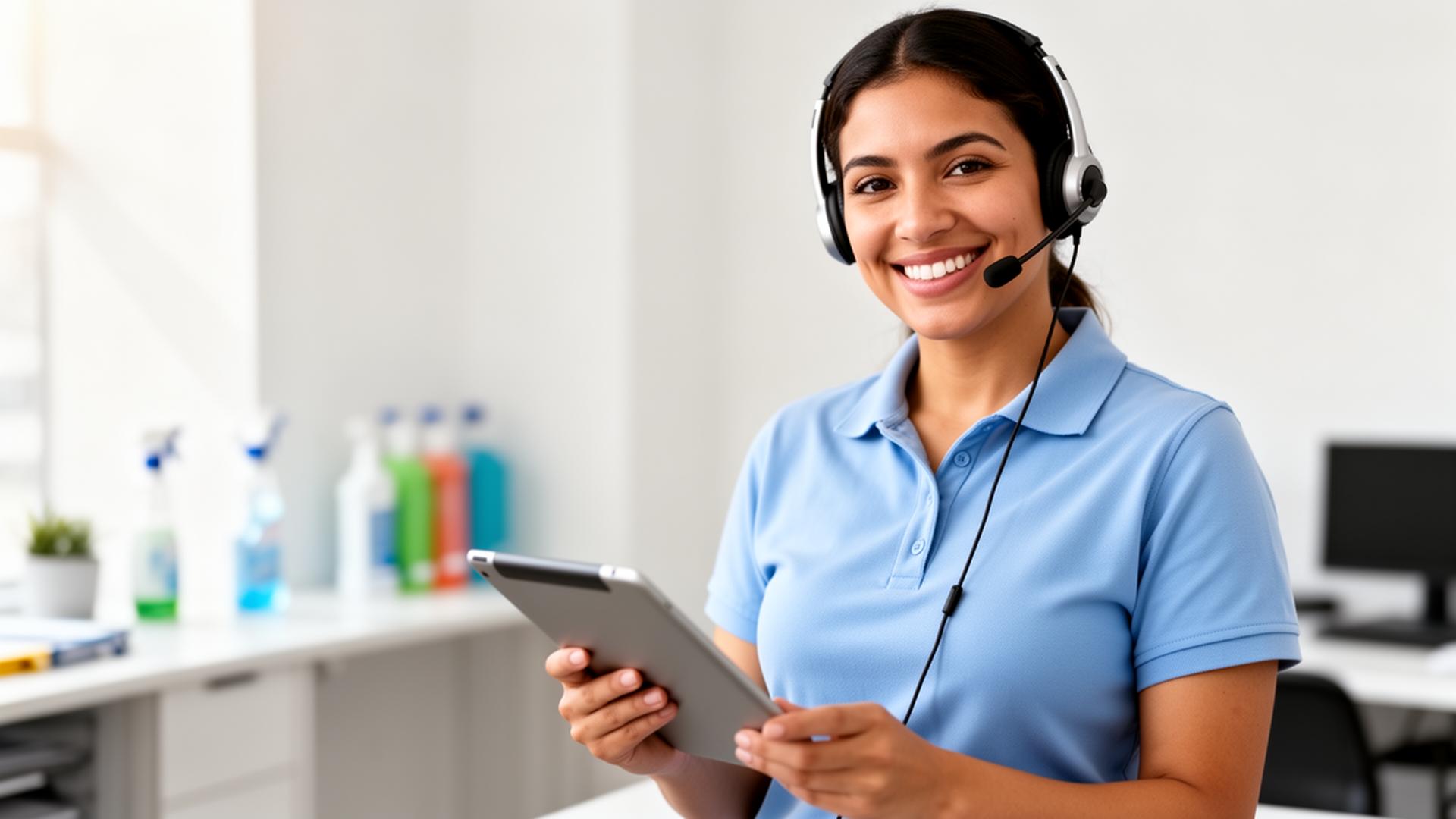 Sixco's Cleaning Services customer support representative ready to help