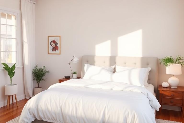 Freshly made bed in an Airbnb rental cleaned in Bay Point, California