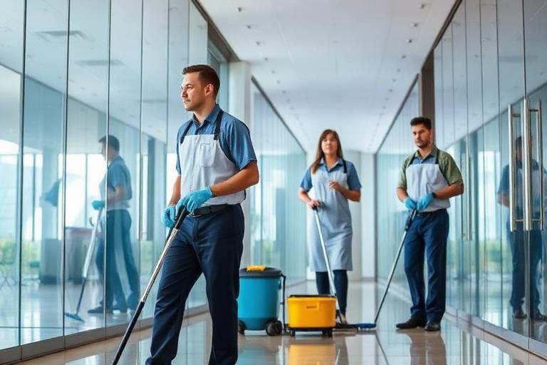 Commercial cleaning crew working in a Bay Point, California business