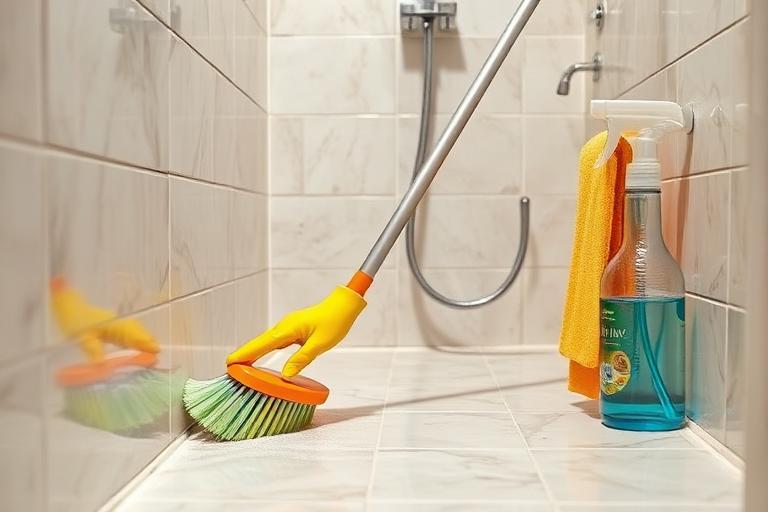 Deep cleaning of a tiled bathroom in a Bay Point, California home